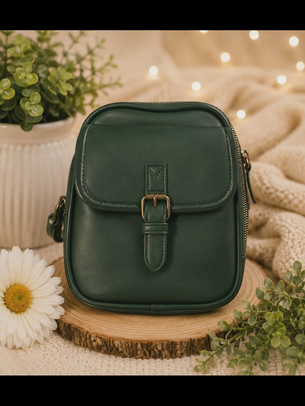 Forest Green Mini Crossbody Bag - Women's Fashion